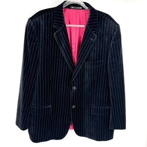 Emanuel Ungaro Velvet Pinstripe Holiday Blazer Size XXL Glam Eclectric Grandpa